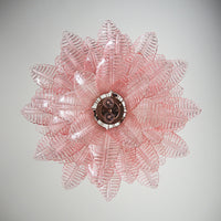 Murano Pink Glass Leaf Chandelier - Vakkerlight