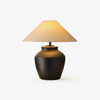 Rustic Black Ceramic Table Lamp - Vakkerlight