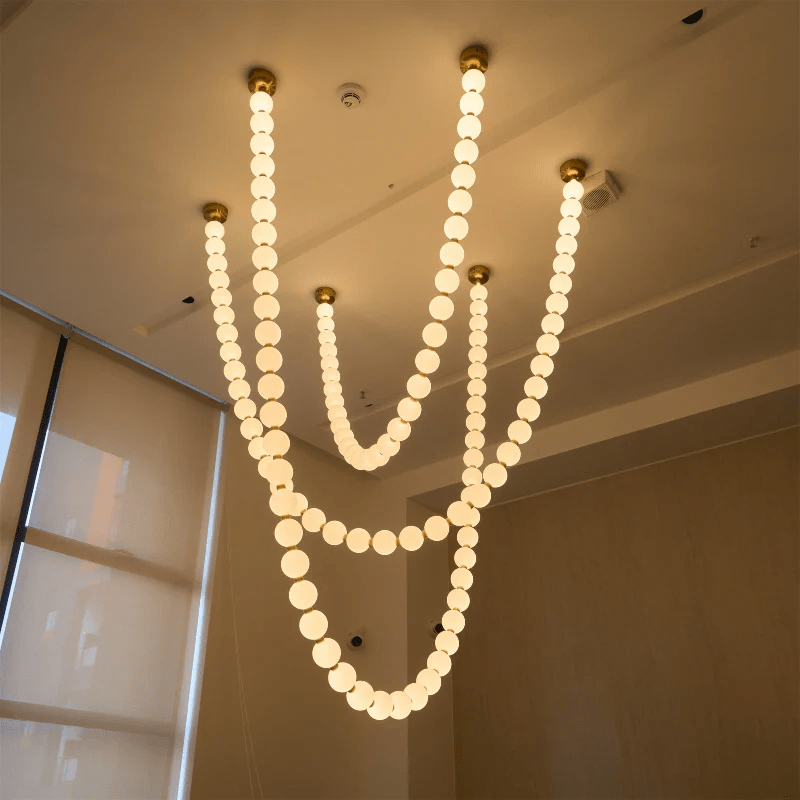 Pearl Glass Necklace Balls Chandelier - Vakkerlight