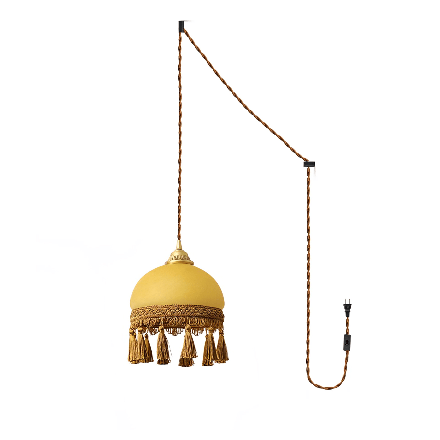 French Tassels Brass Pendant Swag Light - Vakkerlight