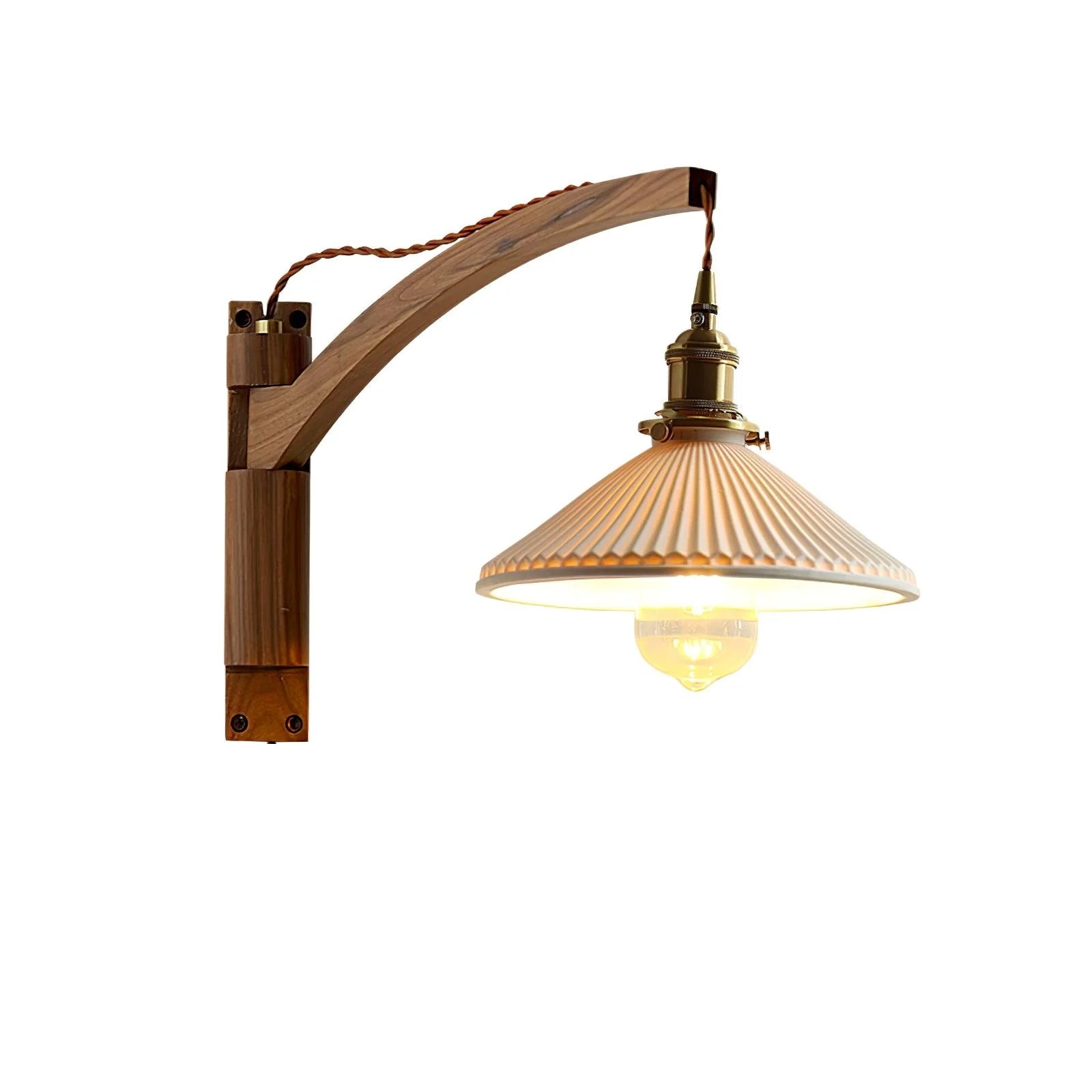 Swing Arm Walnut Wall Light - Vakkerlight