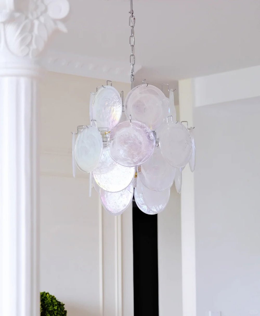 Aqua White Glass Murano Chandelier - Vakkerlight