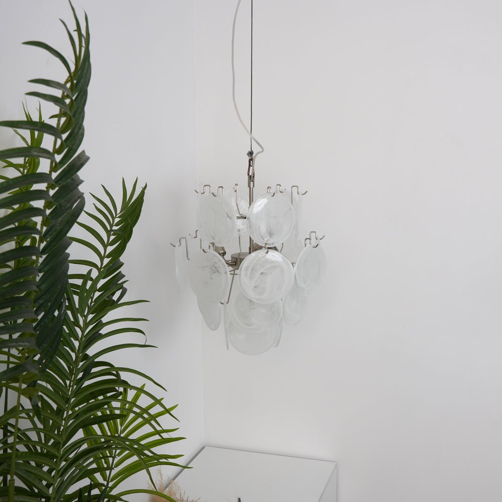 Aqua White Glass Murano Chandelier - Vakkerlight