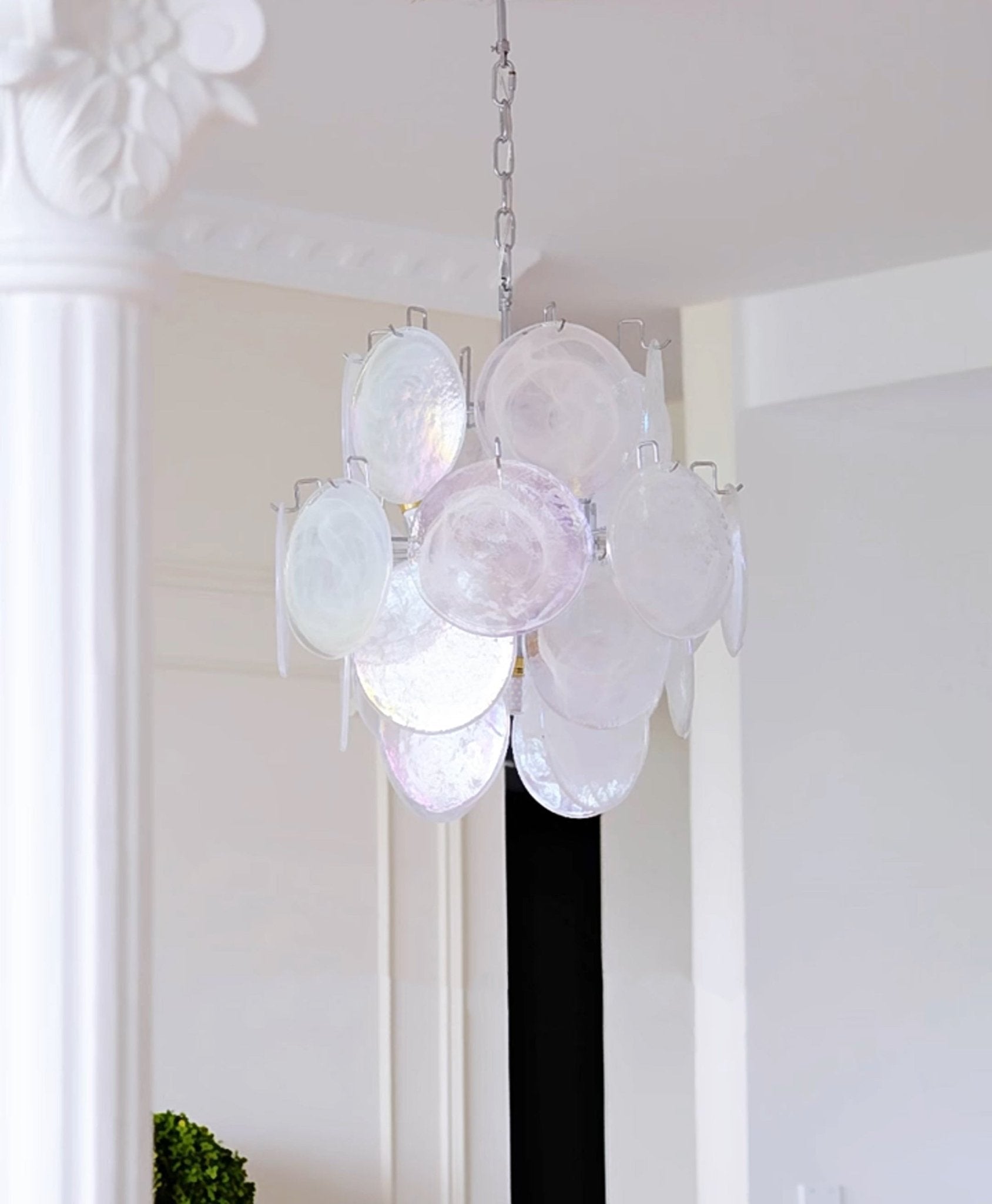 Aqua White Glass Murano Chandelier - Vakkerlight