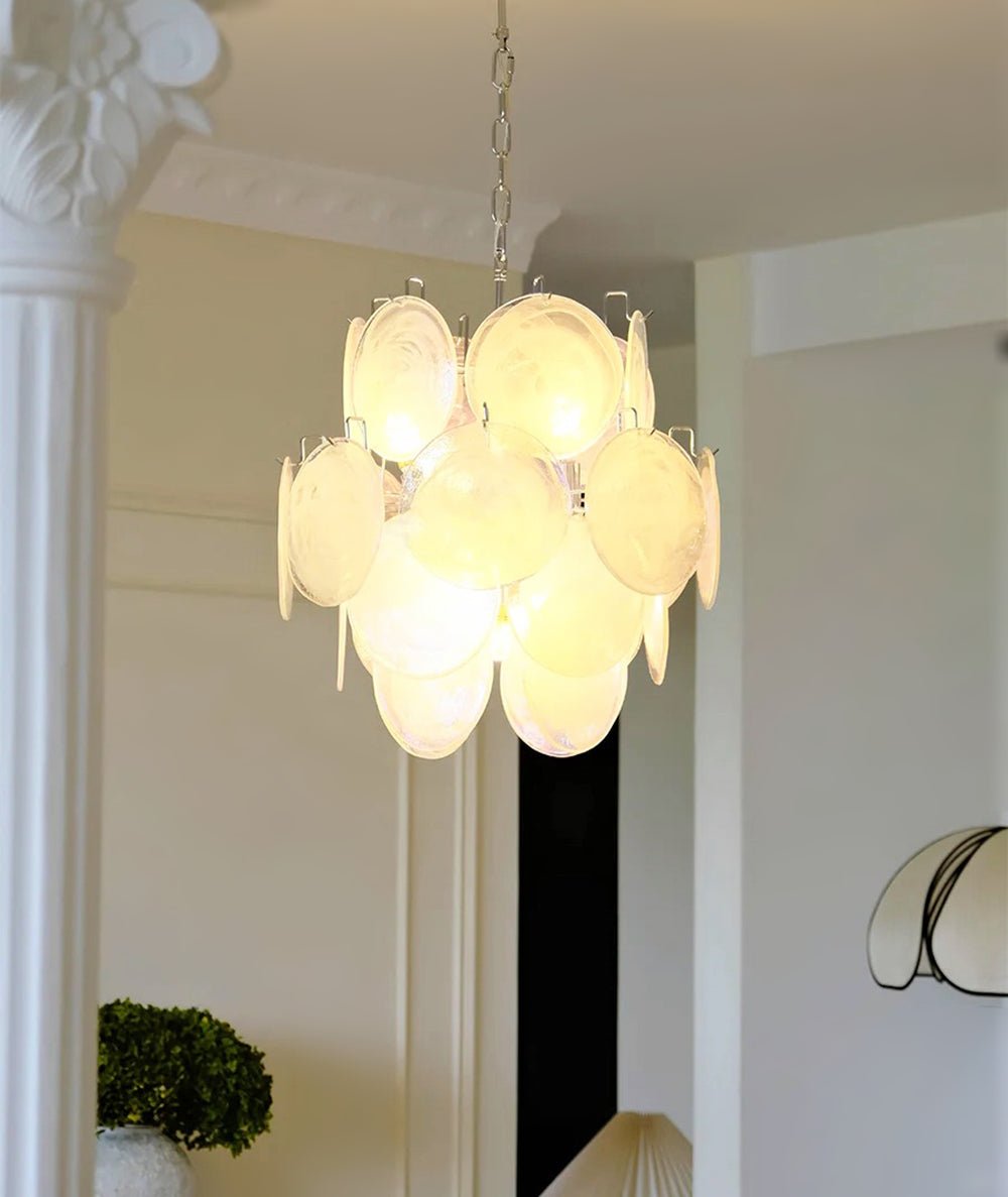 Aqua White Glass Murano Chandelier - Vakkerlight