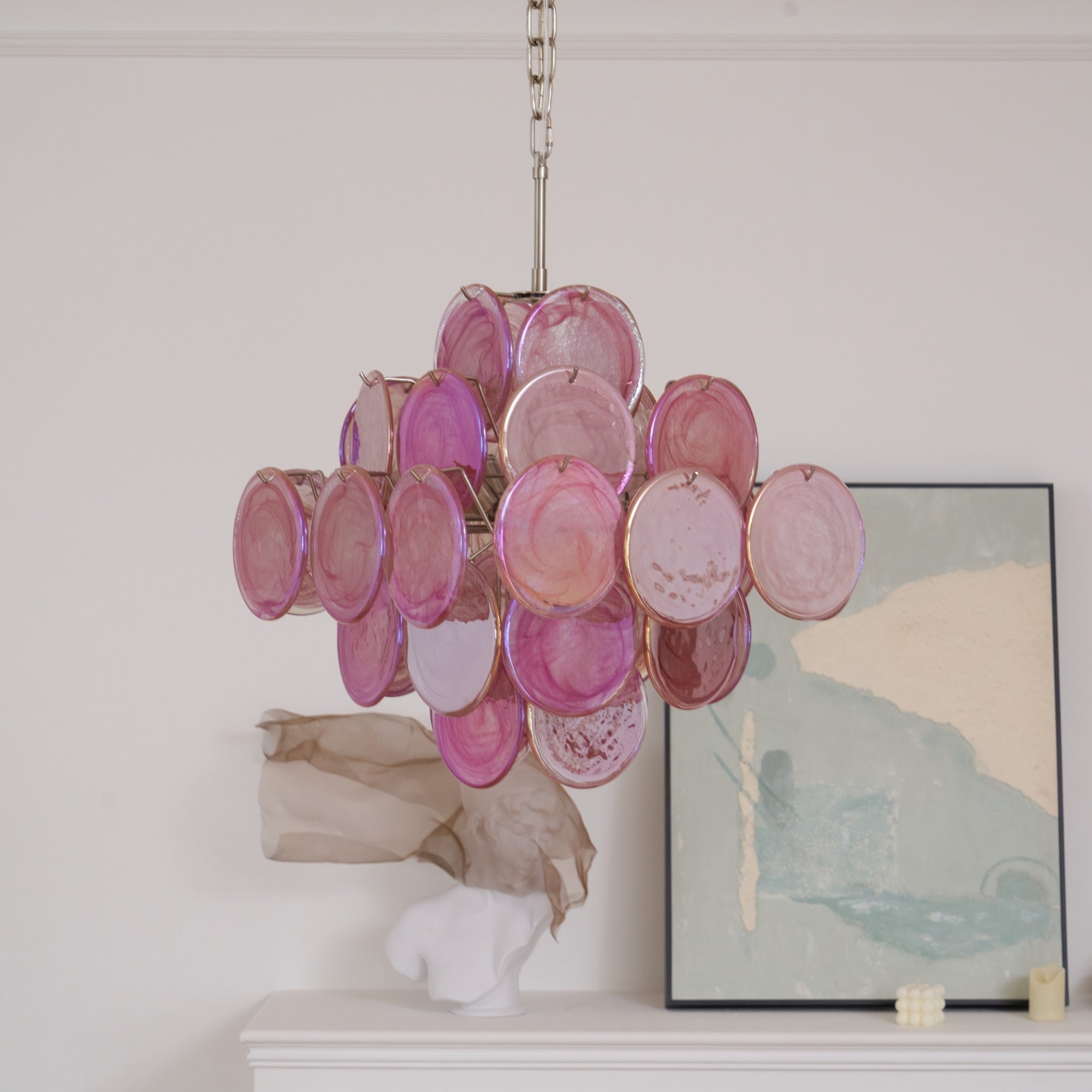 Aurelia Pink Murano Glass Chandelier - Vakkerlight