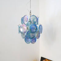 Blue Murano Disc Glass Chandelier - Vakkerlight