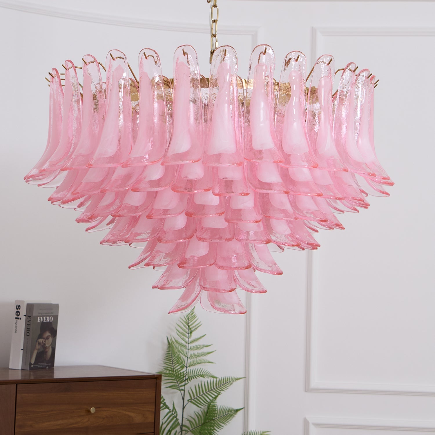 Blush Pink Glass Murano Chandelier - Vakkerlight