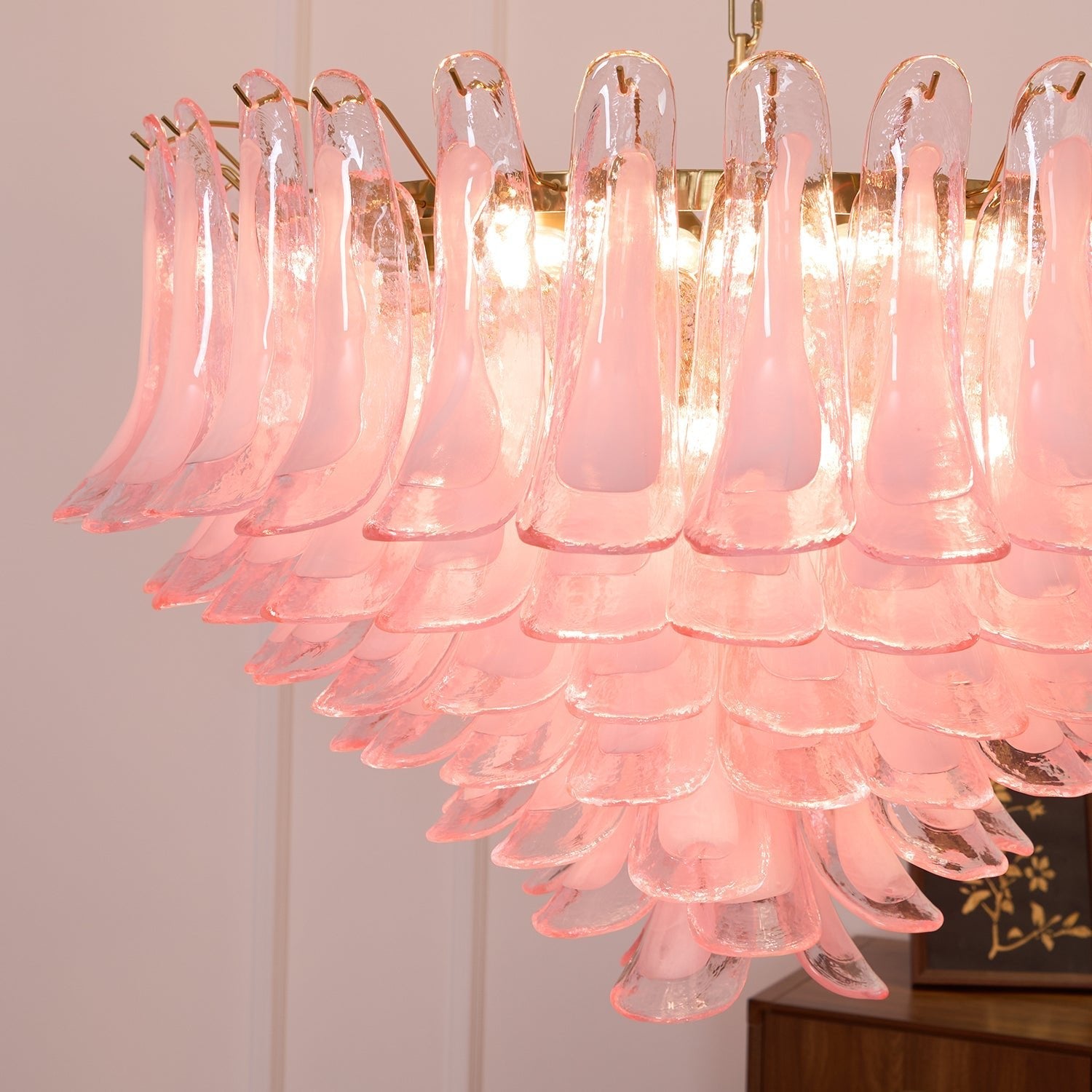 Blush Pink Glass Murano Chandelier - Vakkerlight