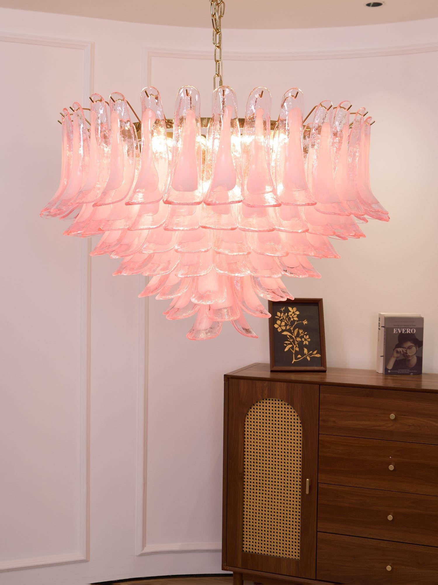 Blush Pink Glass Murano Chandelier - Vakkerlight