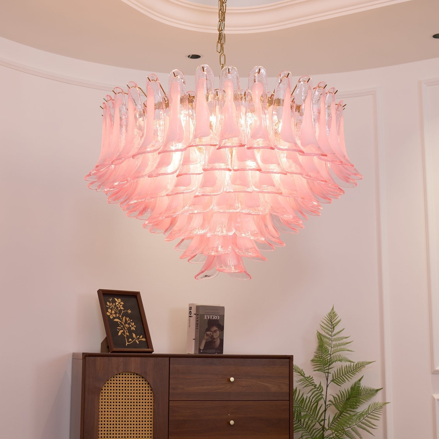 Blush Pink Glass Murano Chandelier - Vakkerlight