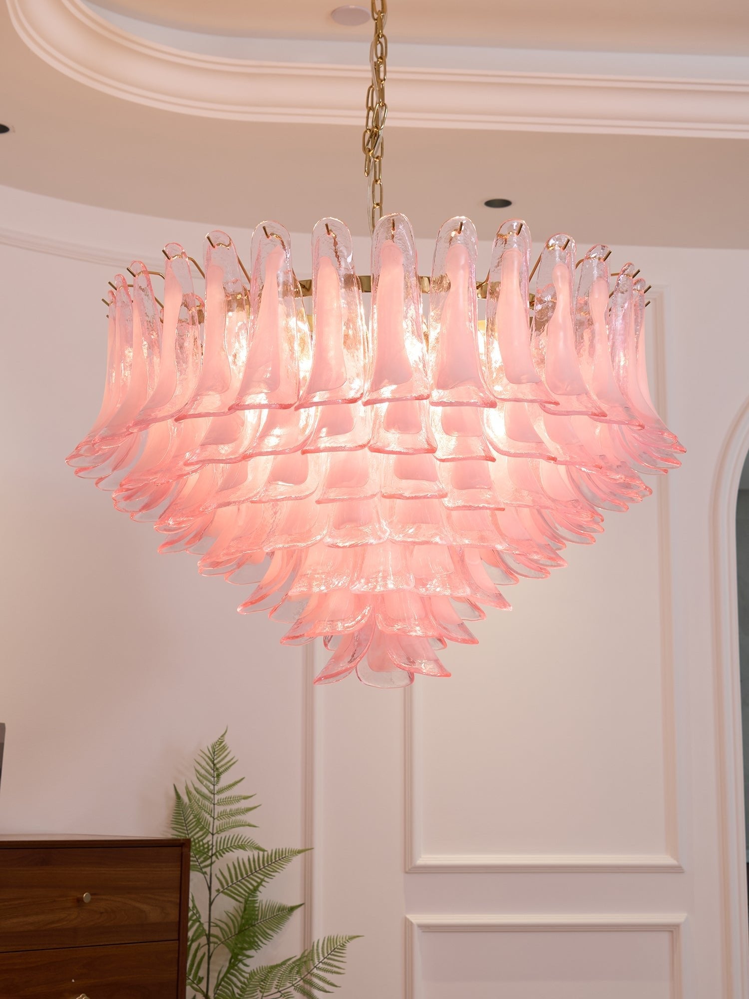Blush Pink Glass Murano Chandelier - Vakkerlight