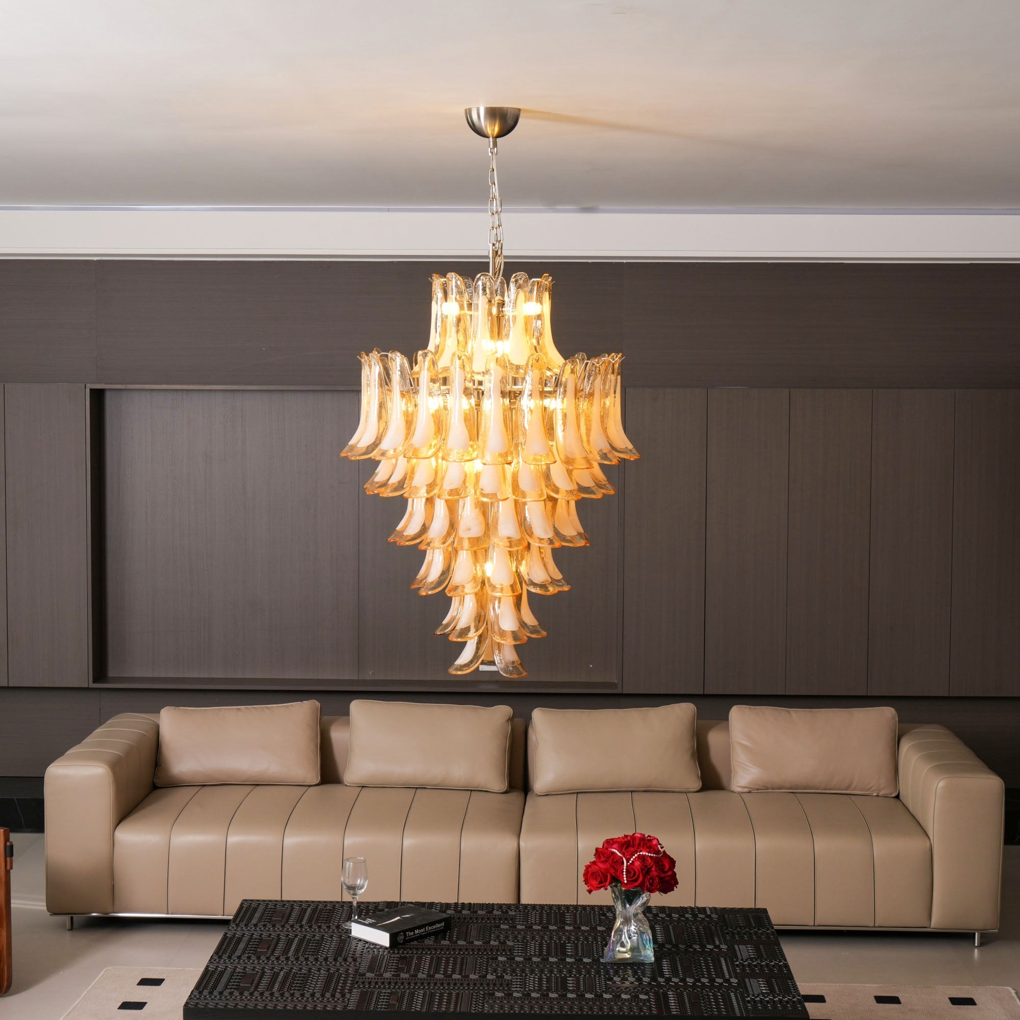 Yellow Murano Glass Petals Chandelier - Vakkerlight
