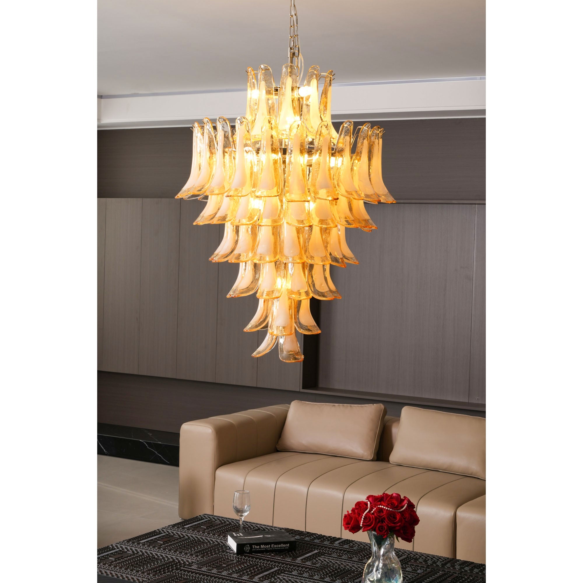 Yellow Murano Glass Petals Chandelier - Vakkerlight