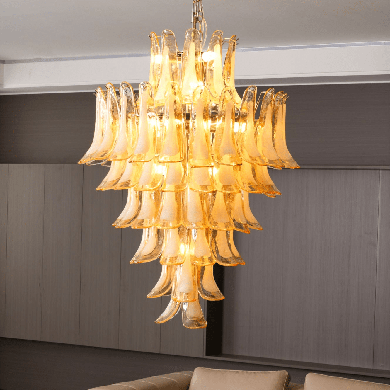 Yellow Murano Glass Petals Chandelier - Vakkerlight