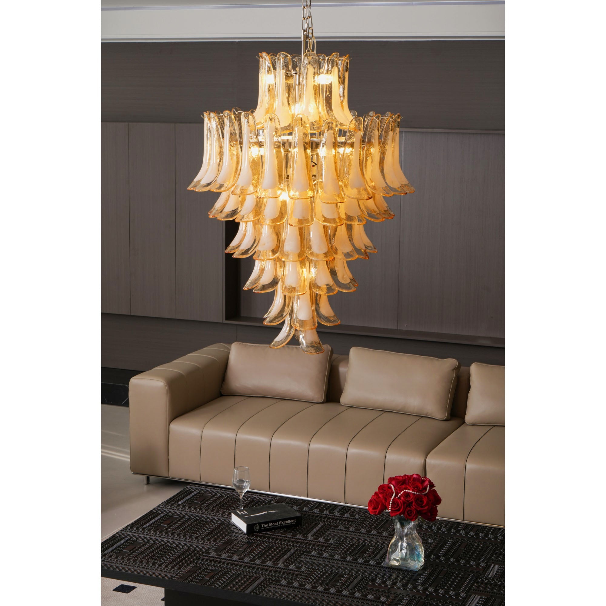 Yellow Murano Glass Petals Chandelier - Vakkerlight