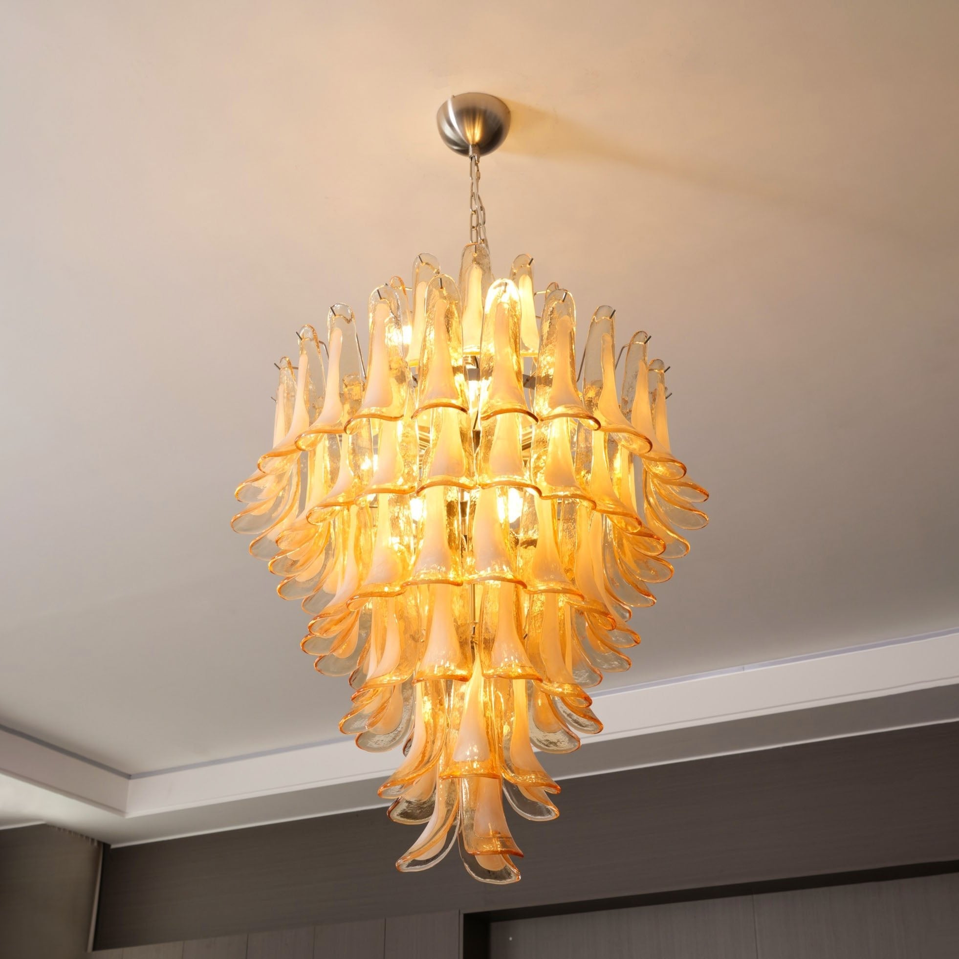 Yellow Murano Glass Petals Chandelier - Vakkerlight