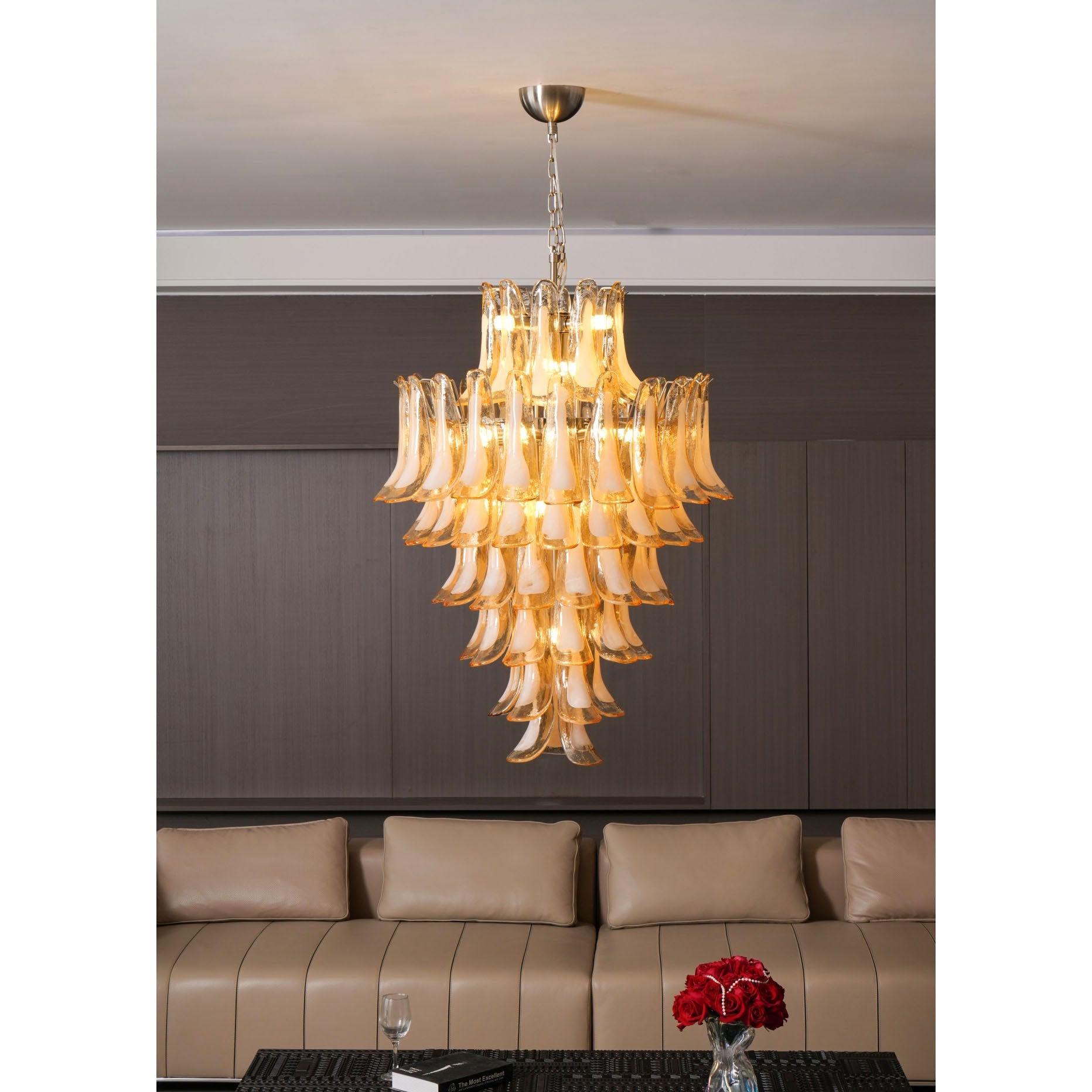 Yellow Murano Glass Petals Chandelier - Vakkerlight
