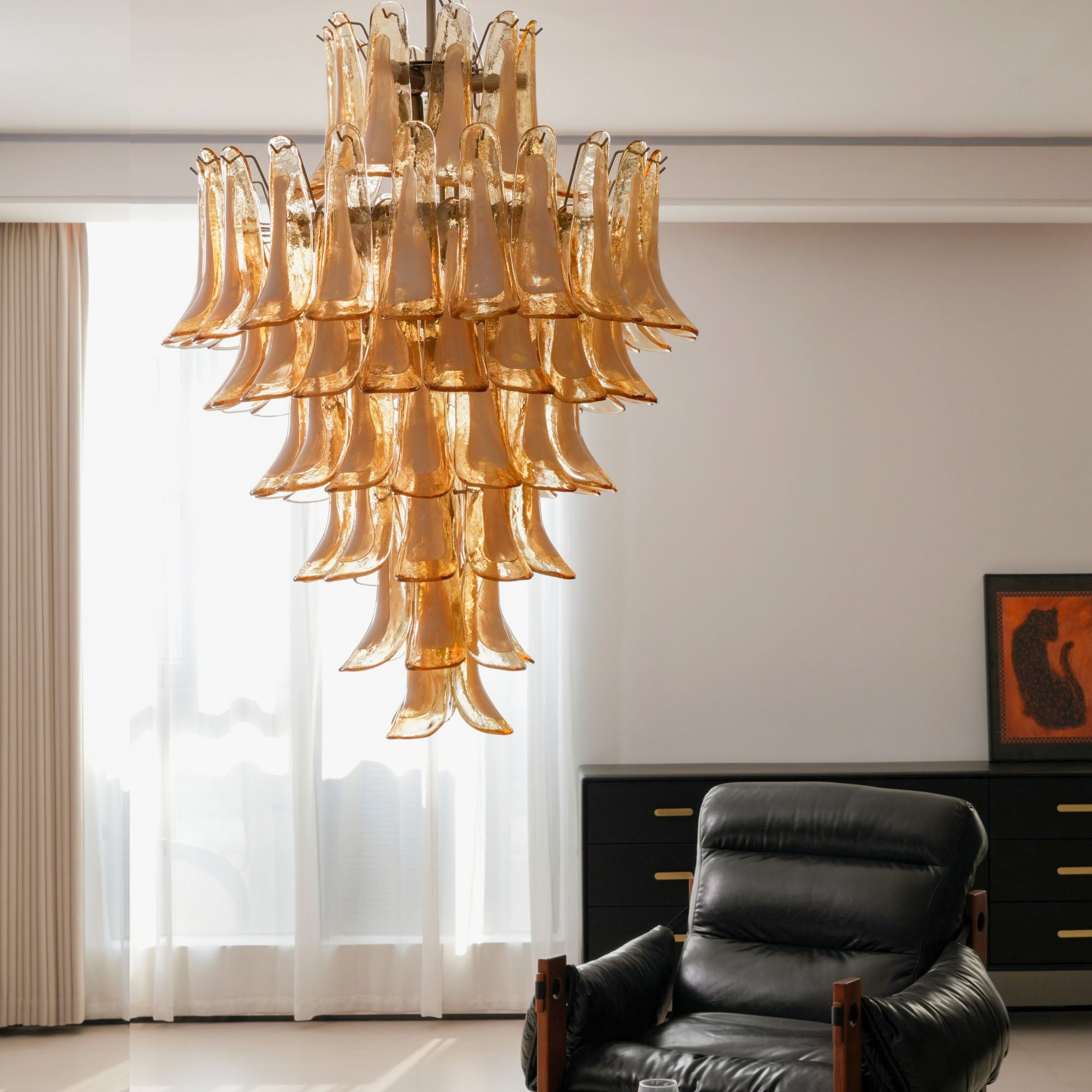 Yellow Murano Glass Petals Chandelier - Vakkerlight