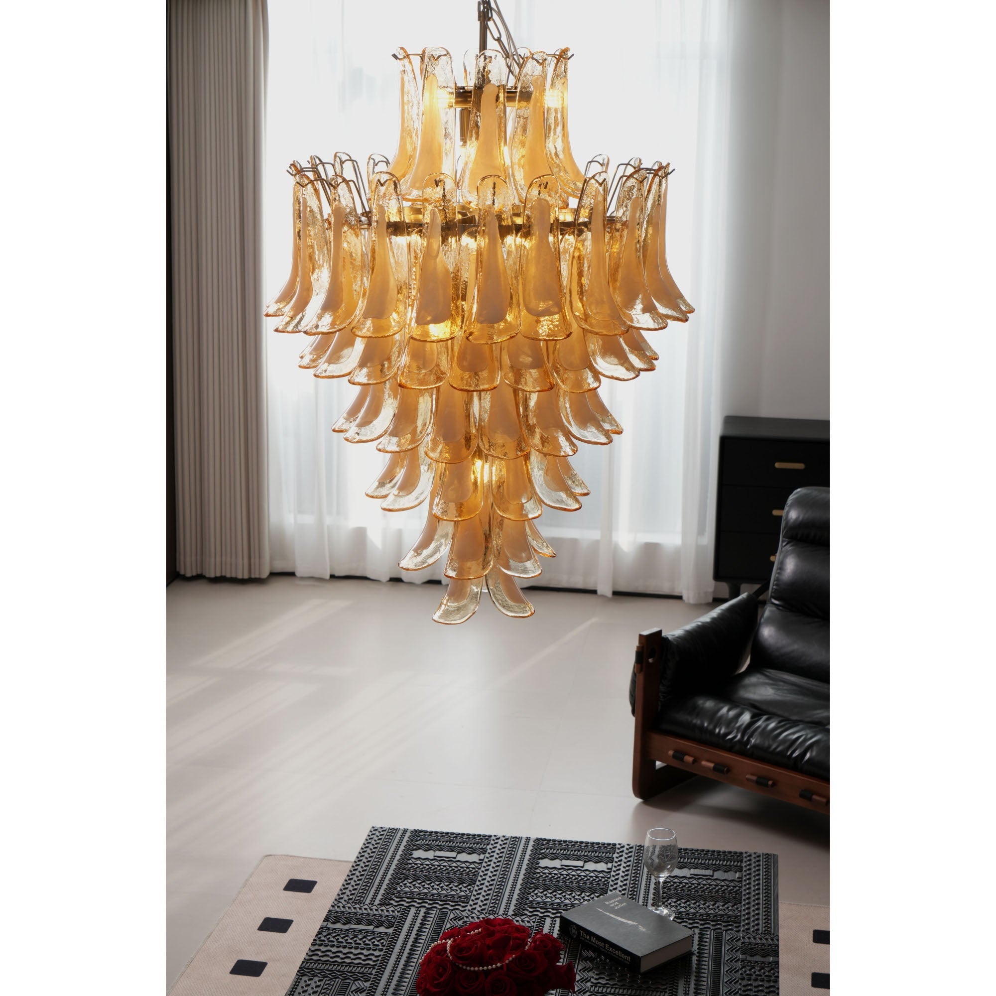 Yellow Murano Glass Petals Chandelier - Vakkerlight