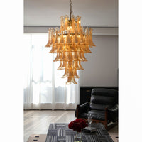 Yellow Murano Glass Petals Chandelier - Vakkerlight