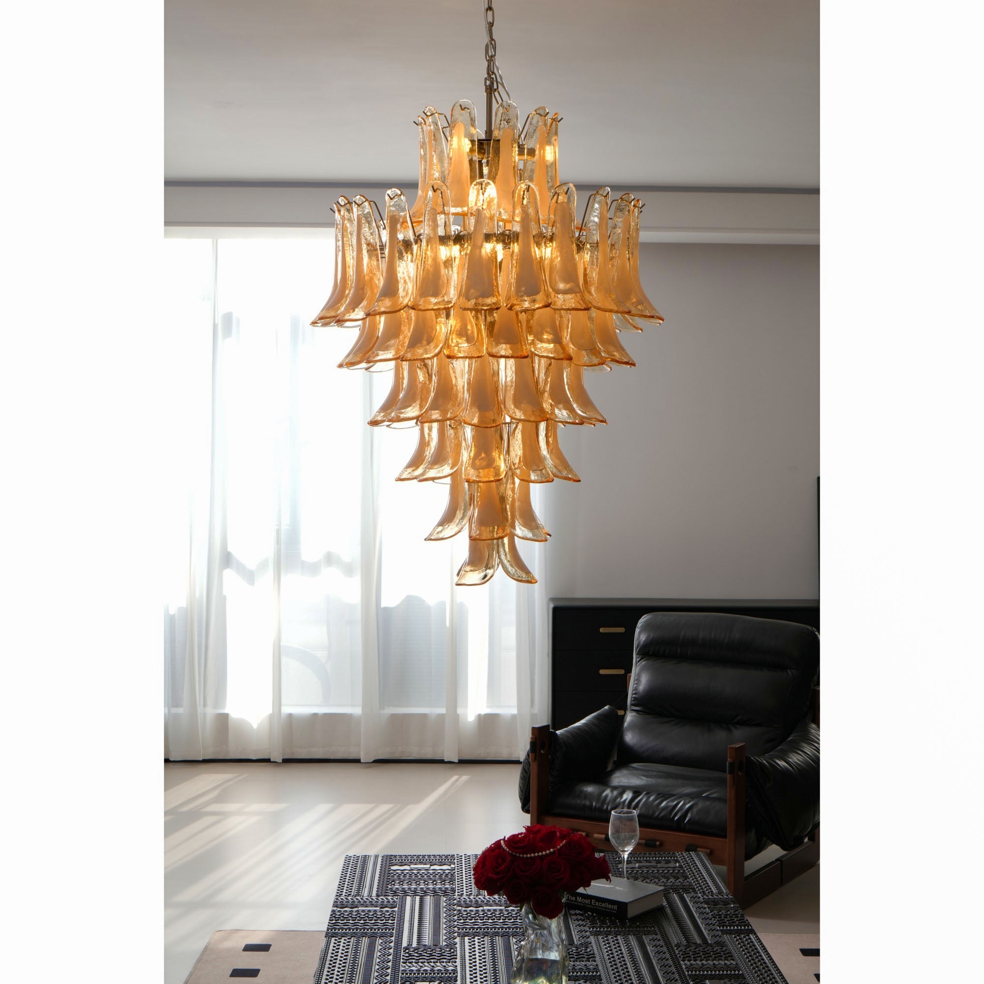 Yellow Murano Glass Petals Chandelier - Vakkerlight