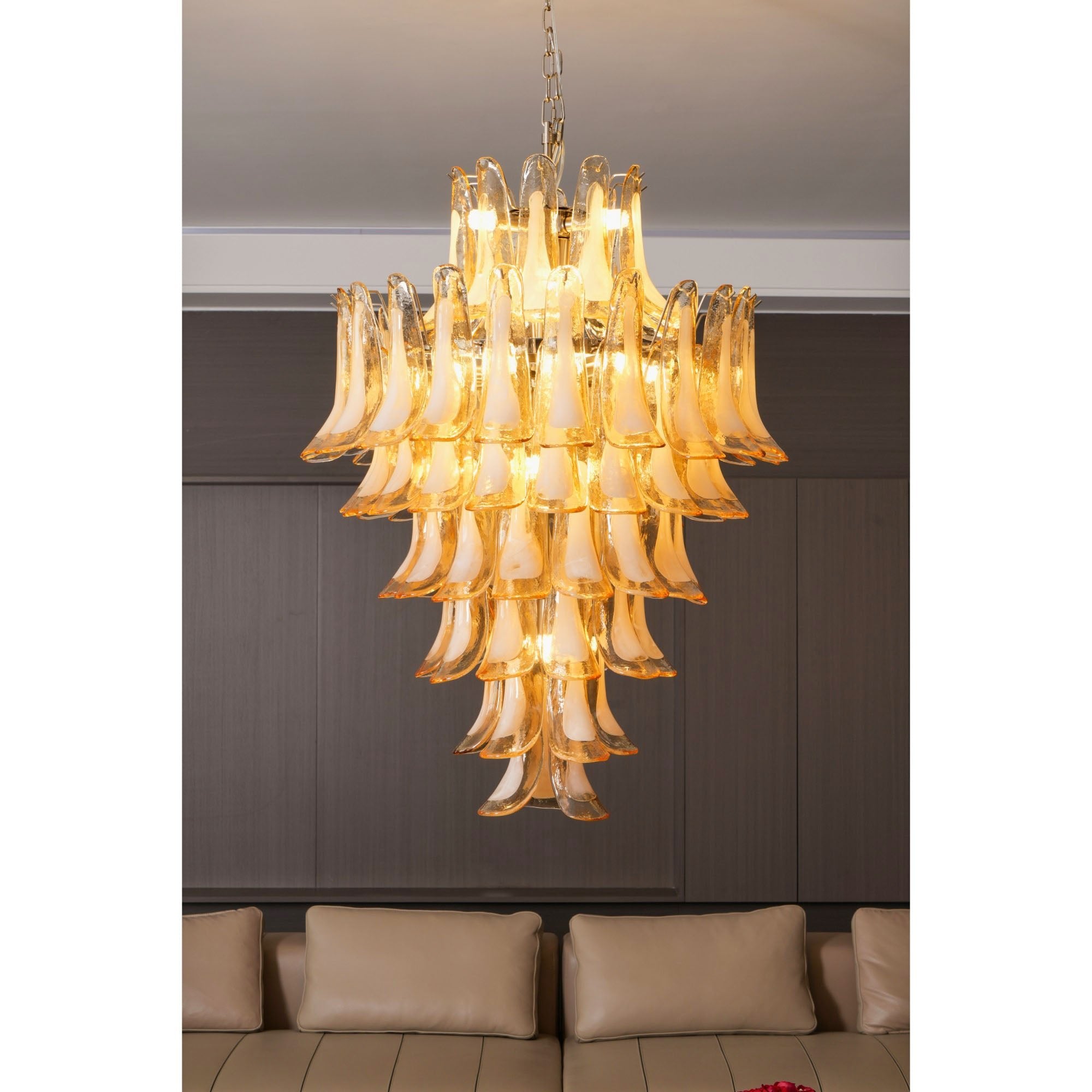 Yellow Murano Glass Petals Chandelier - Vakkerlight