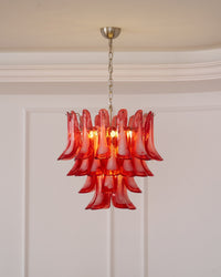 Crimson Glass Murano Petals Chandelier - Vakkerlight