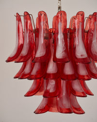 Crimson Glass Murano Petals Chandelier - Vakkerlight