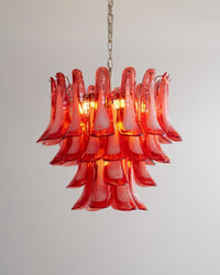 Crimson Glass Murano Petals Chandelier - Vakkerlight