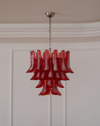 Crimson Glass Murano Petals Chandelier - Vakkerlight