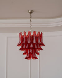 Crimson Glass Murano Petals Chandelier - Vakkerlight
