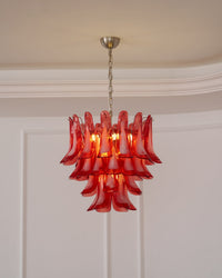 Crimson Glass Murano Petals Chandelier - Vakkerlight