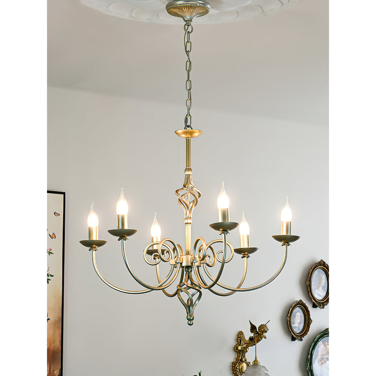 Vakker Limited French Vintage 9-Light Chandelier — Detail View 9