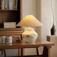 Distressed White Ceramic Table Lamp - Vakkerlight