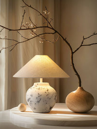 Distressed White Ceramic Table Lamp - Vakkerlight