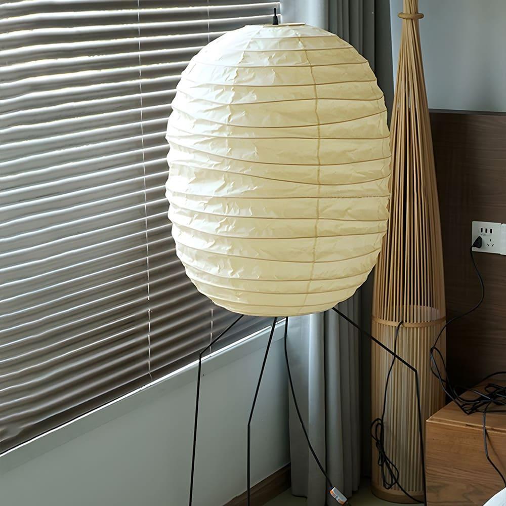 Ellipsa Rice Paper Lantern Floor Lamp - Vakkerlight