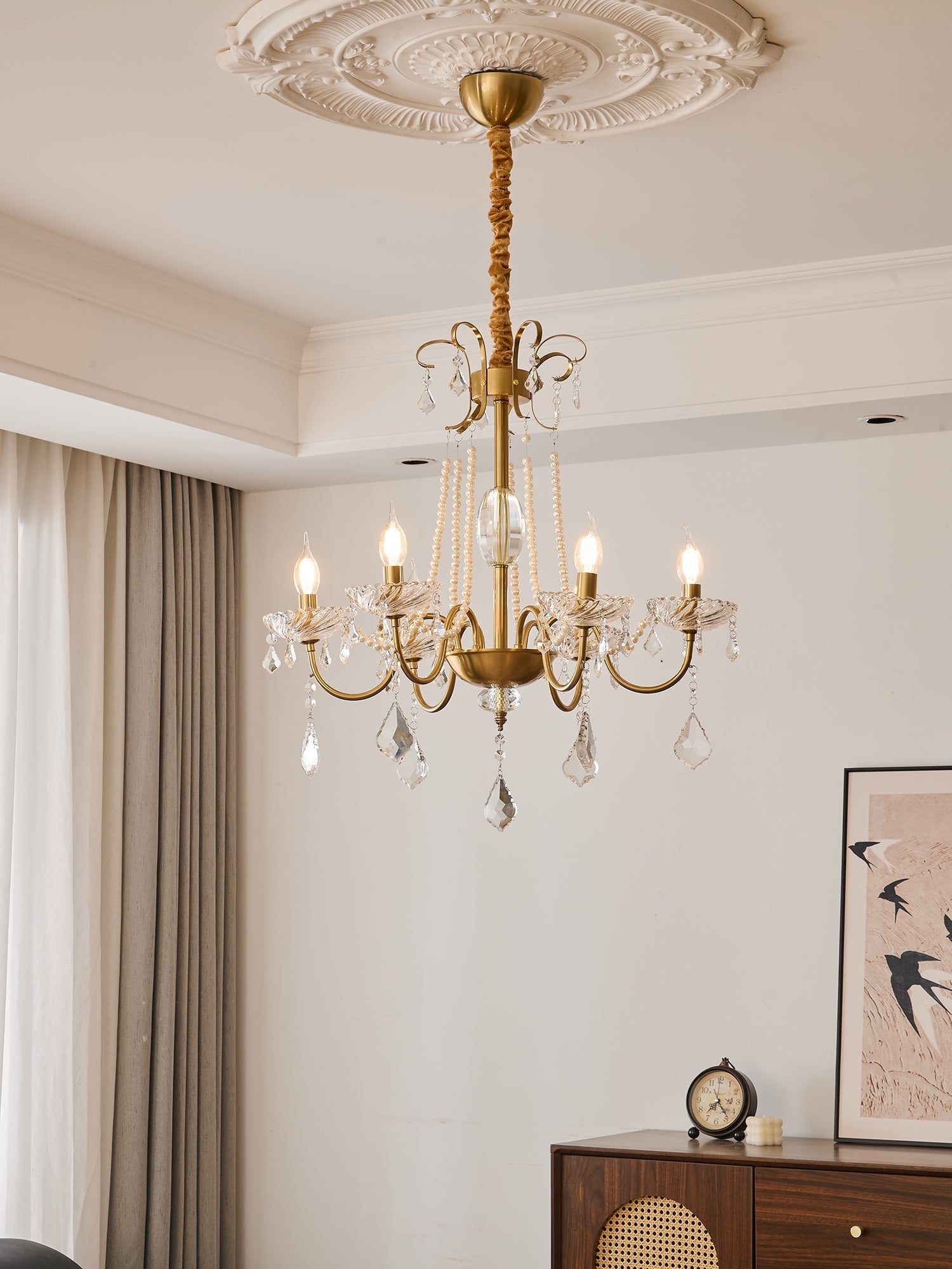 Evaria Crystal Pearl Chandelier - Vakkerlight
