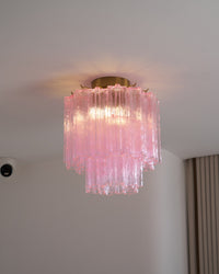 Fiora Pink Murano Glass Ceiling Lamp - Vakkerlight
