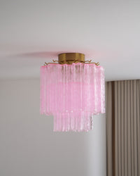 Fiora Pink Murano Glass Ceiling Lamp - Vakkerlight