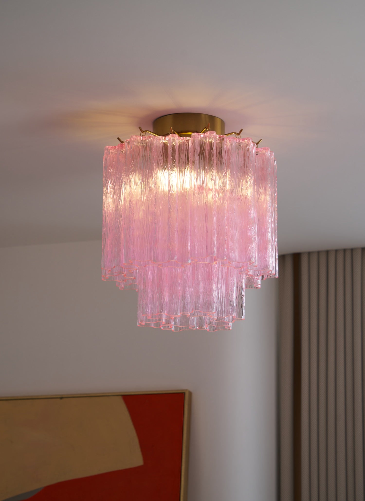 Fiora Pink Murano Glass Ceiling Lamp - Vakkerlight