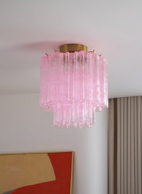 Fiora Pink Murano Glass Ceiling Lamp - Vakkerlight