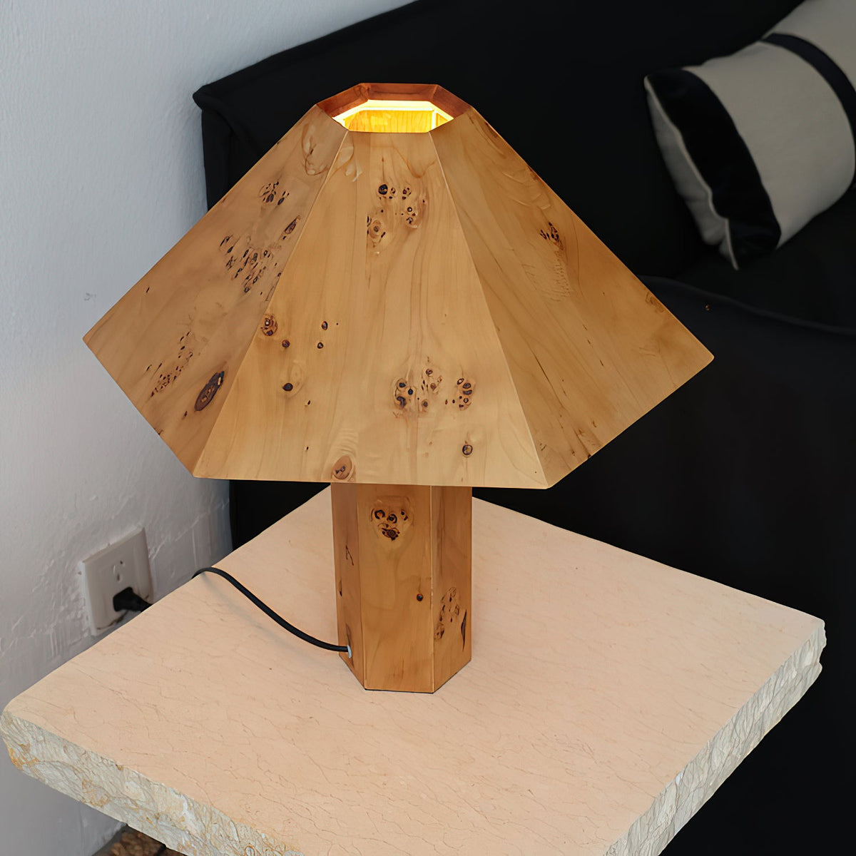 Vakker Limited Burl Bark Table Lamp — Detail View 7