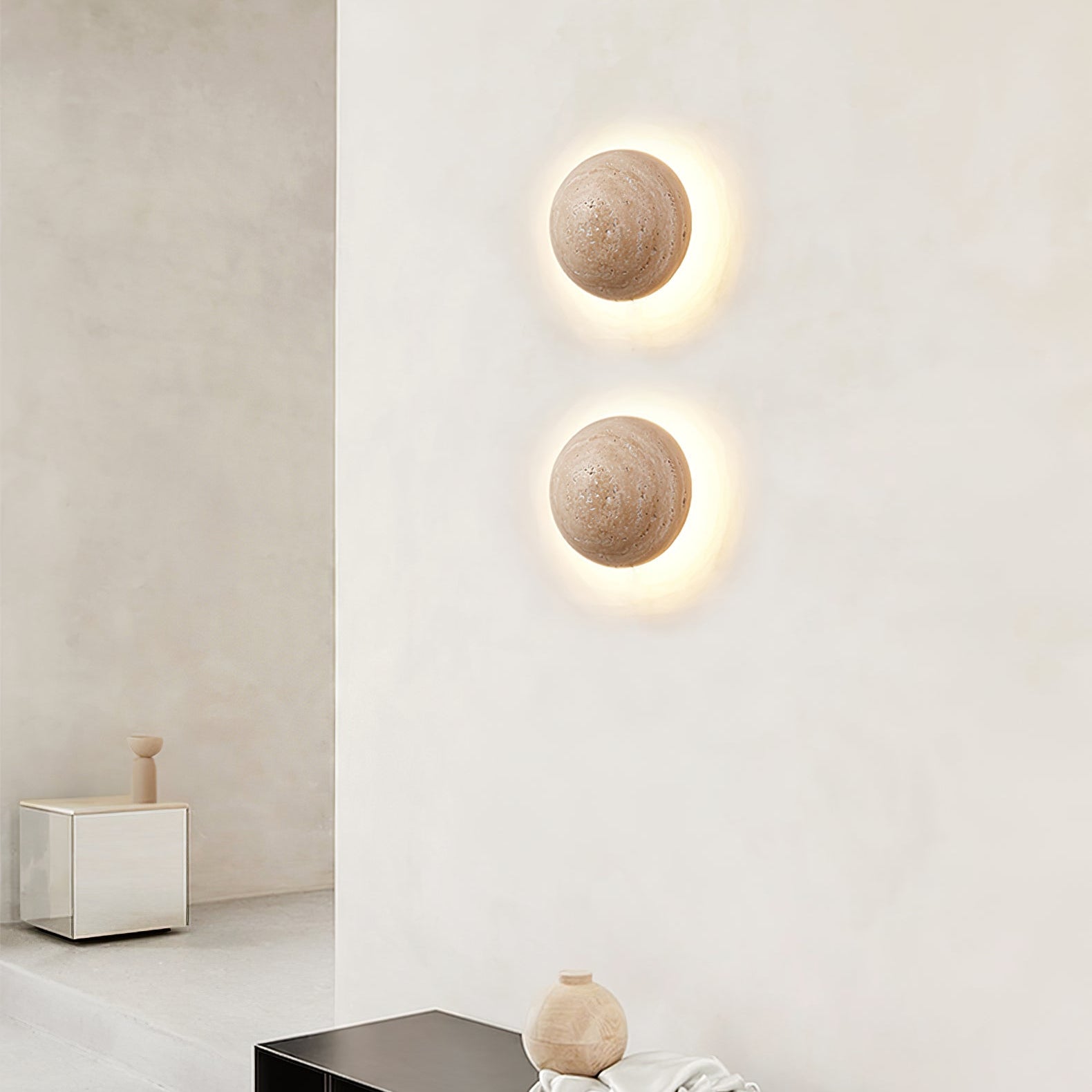 Luna Travertine Wall Light - Vakkerlight