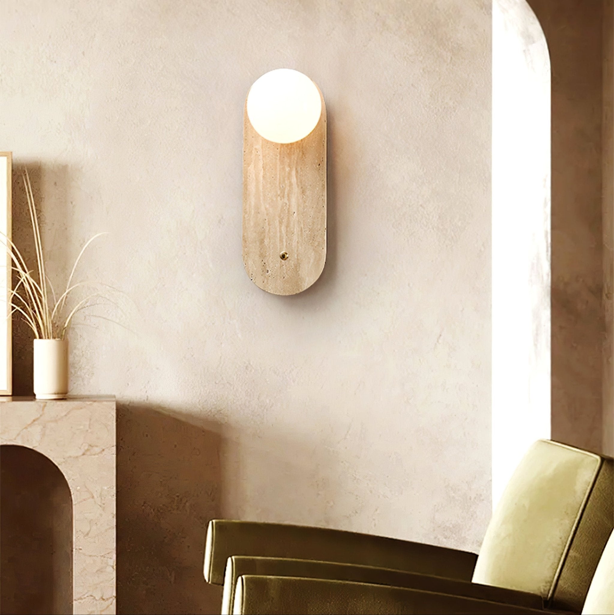 Luna Travertine Wall Sconce - Vakkerlight