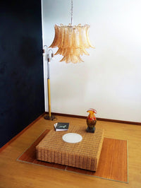 Murano Amber Glass Leaf Chandelier - Vakkerlight