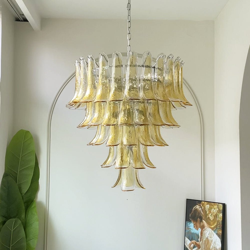 Amber Murano Glass Petals Chandelier - Vakkerlight