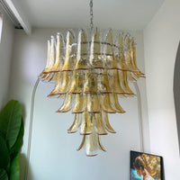 Amber Murano Glass Petals Chandelier - Vakkerlight