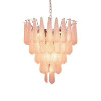 Murano Pink Glass Dewdrop Chandelier - Vakkerlight