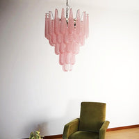 Murano Pink Glass Dewdrop Chandelier - Vakkerlight